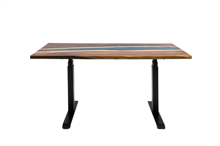 Resin Walnut River irodai asztallap